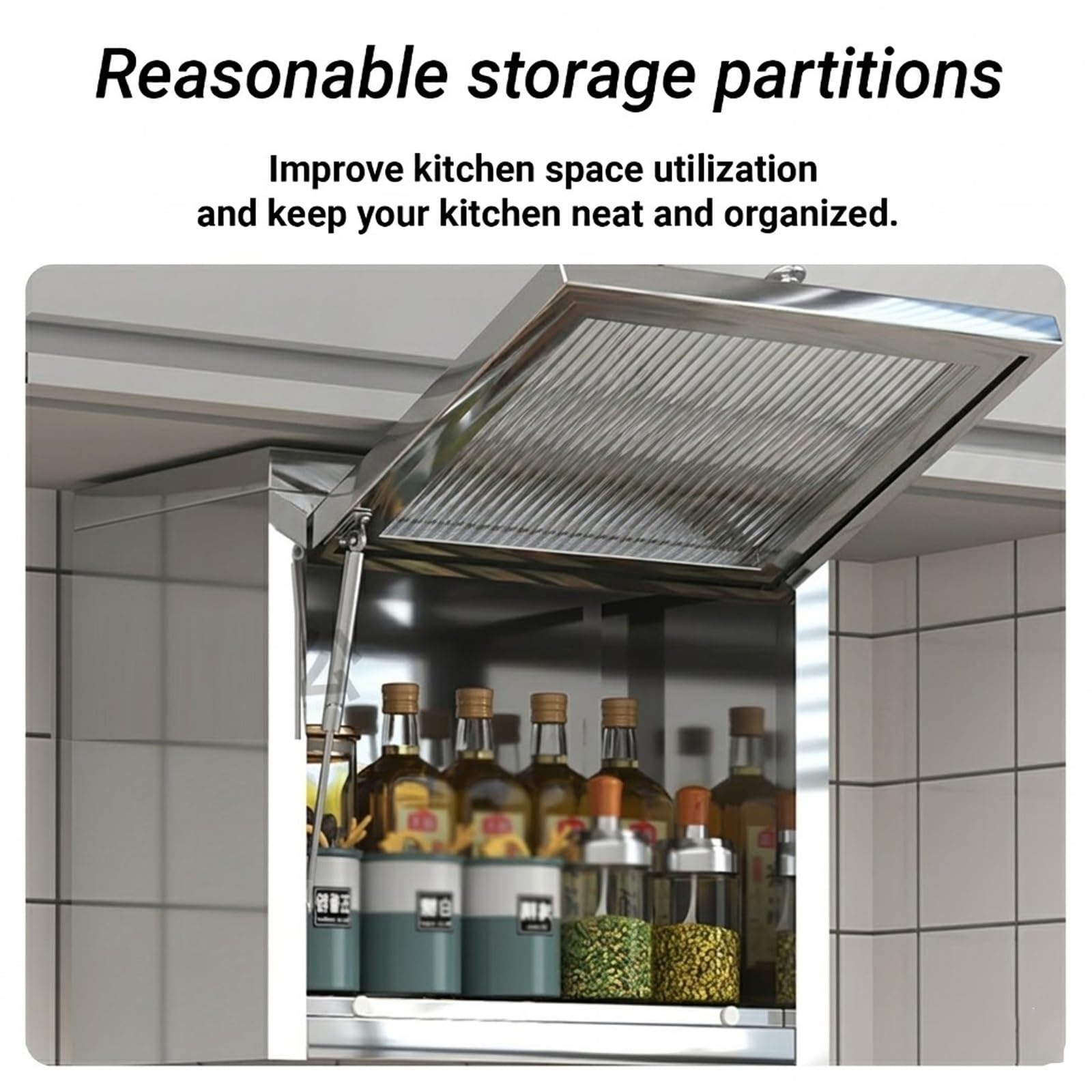 Wandmontierter Edelstahlschrank, Lagerschränke mit aufklappbarer Tür, Medizinschrank, Gewürzregale, Küchengeschirr-Organizer, für Garage, Badezimmer, Küche(70cm/27.5in)