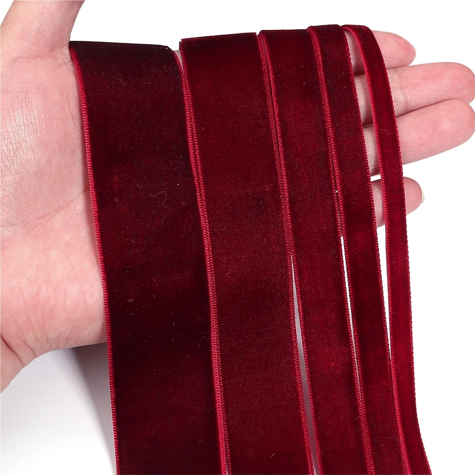 2 cintas de terciopelo una sola cara for manualidades navideñas y decoración para Manualidades(Black,25mm 5yards)