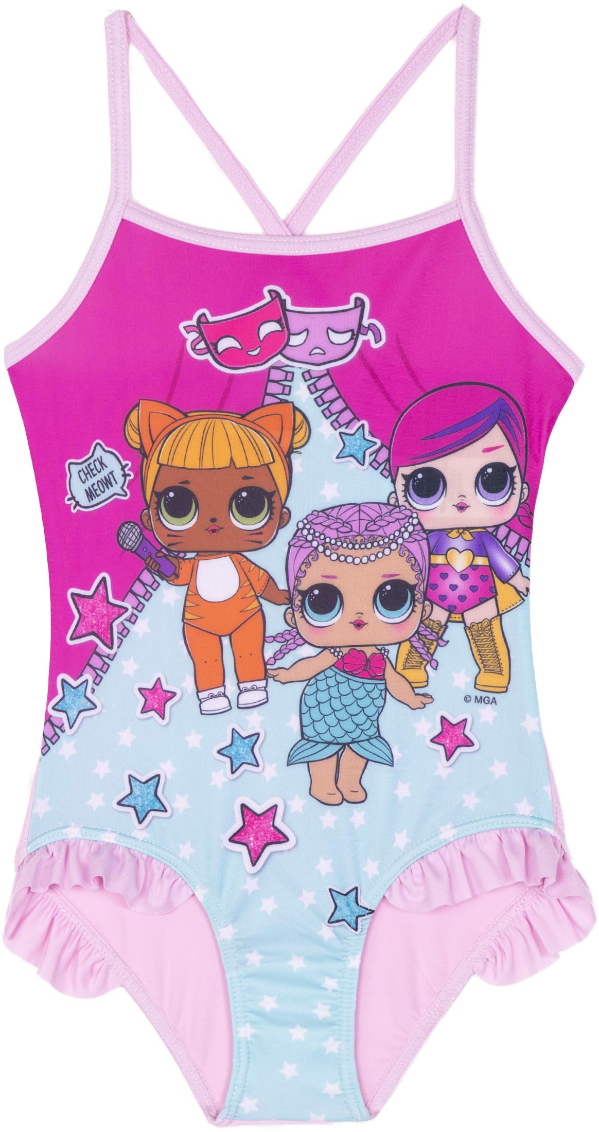 ! LOL Characters Original Girls Swimsuits One Piece Swimwear Swimming Costume 2-8 Years