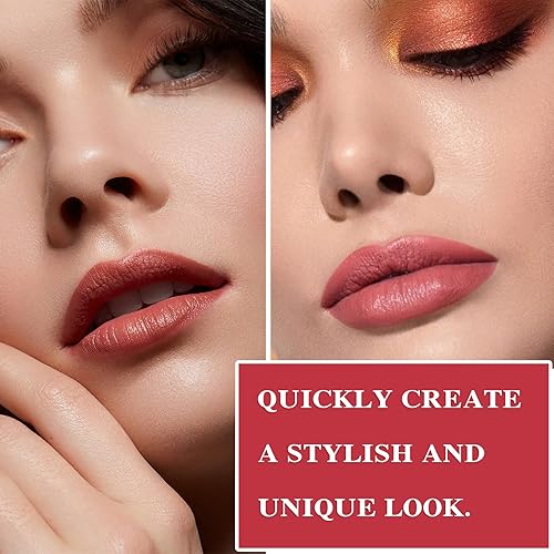 Miniatura 5 de Fusang Juego de 3 lápices labiales mate color nude, lápiz labial mate de larga duración para mujeres, juego de brillo labial nutritivo para mujeres,