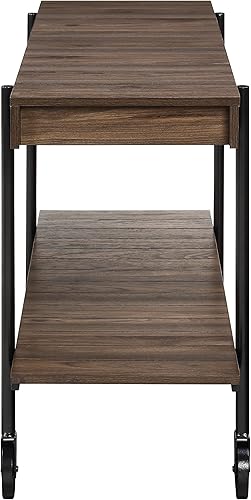 Miniatura 116 de Furniture of America Cleon Industrial - Juego de mesa de sofá y mesa de sofá con ruedas para sala de estar, color negro y roble rústico (3 piezas)