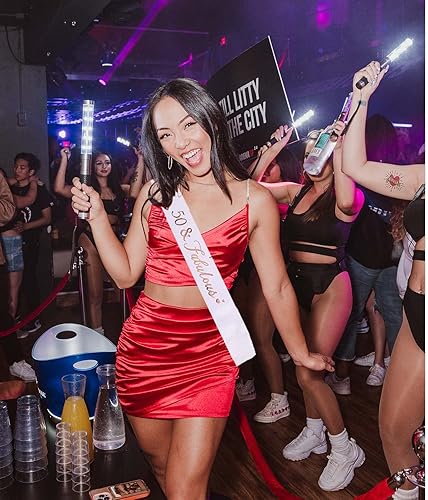 Miniatura 8 de Banda de cumpleaños número 50 y tiaras de cristal para mujeres, decoraciones de cumpleaños 50, diademas de cumpleaños, corona para mujer, regalo de