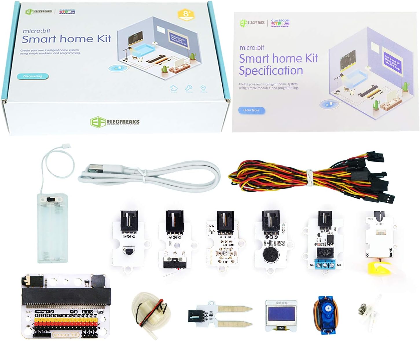 Review Discount ELECFREAKS microbit Smart Home Kit for Kid Micro:bit Sensor Starter Kit Octopus Series Sensor, DIY Programming STEM kit with Basic Coding Electronics Modules and Wiki Tutorial(Without Micro:bit)