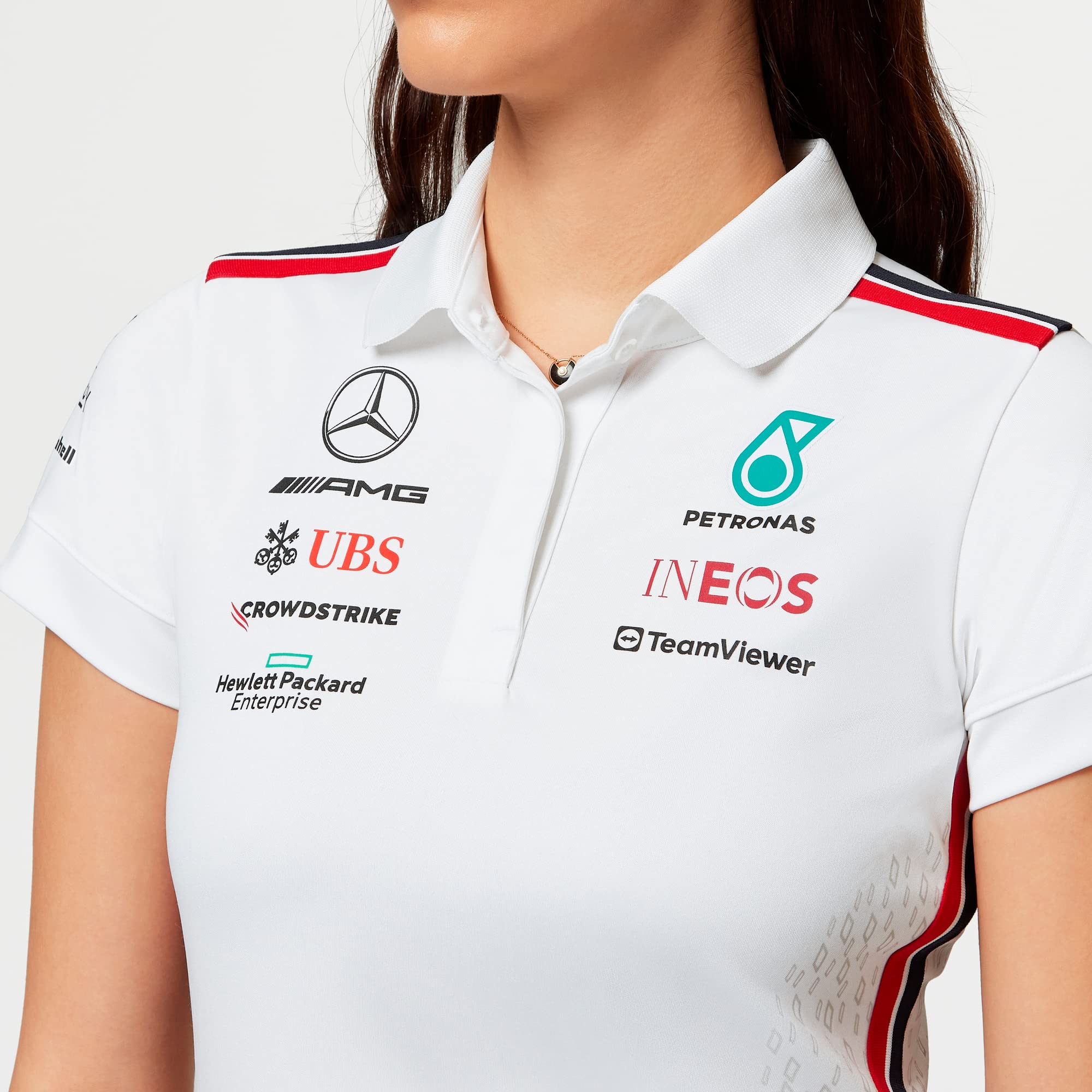 Mercedes AMG Petronas Formula One Team - Polo del Equipo para Mujer 2023 - Blanco - Talla: M