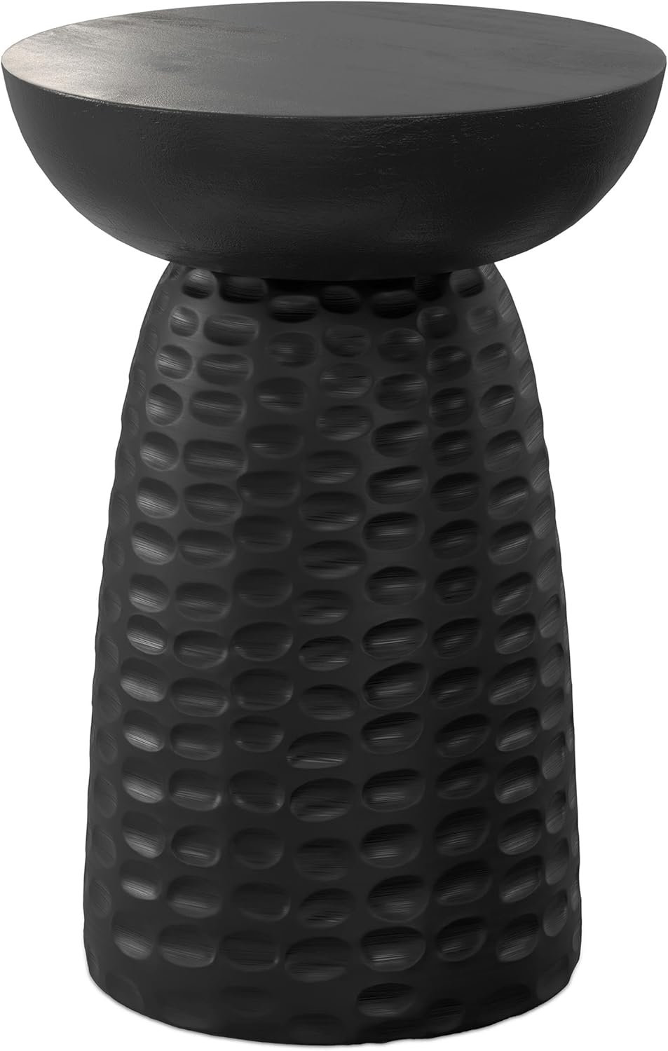 SimpliHome Boyd Round End Table 13" Solid Mango Wood Black - Handcrafted Accent Nightstand for Living Room Bedroom Office