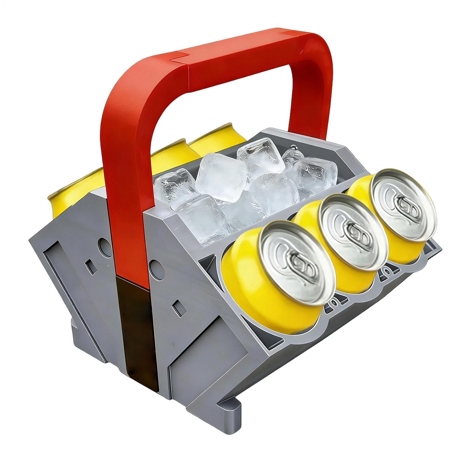 Genérico Enfriador de bebidas con bloque de motor V 4/V6/V8, enfriador de bebidas para latas de cerveza y refrescos, capacidad para varias latas, para barbacoas, fiest al aire libre