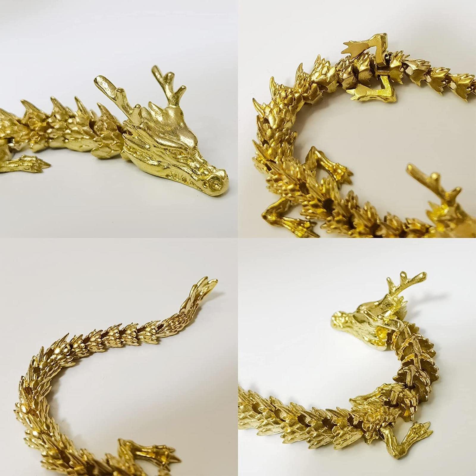 Escultura de dragón de latón con Decoraciones del Zodiaco en 3D Doradas, Regalos de Buena Suerte. ，Estatua del Zodiaco Chino