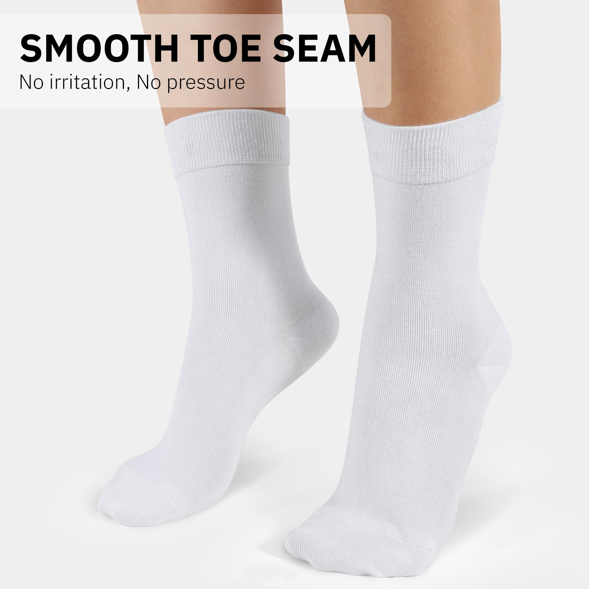 CLOSEMATE 5 Paires Chaussettes Femme 35-38 39-42 Coton Extensible Respirant | Tissu évacuant l'humidité, Bordure élastique, Talon et orteils renforcés, Design classique,Polyvalent pour toutes les saisons