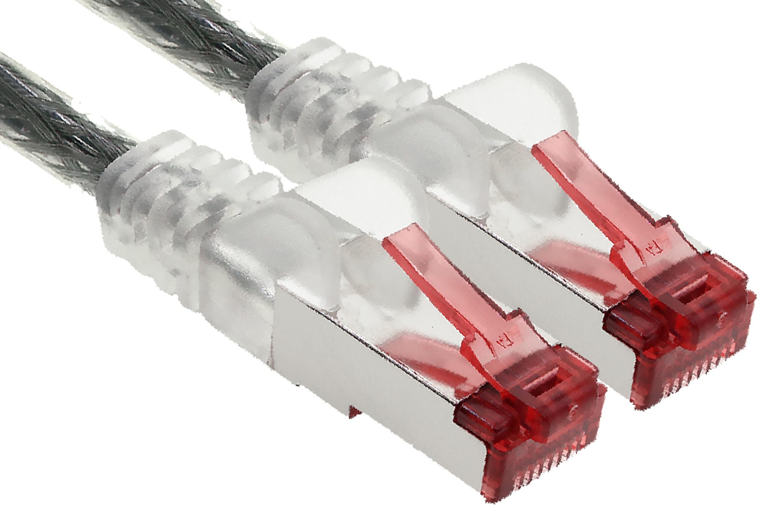 1aTTack.de - 1x 20m CAT6 Patchkabel S/FTP PIMF Schirmung CAT.6 RJ45 Netzwerkkabel Ethernetkabel DSL LAN Router Switch Modem Patchfeld - transparent - 1 Stück