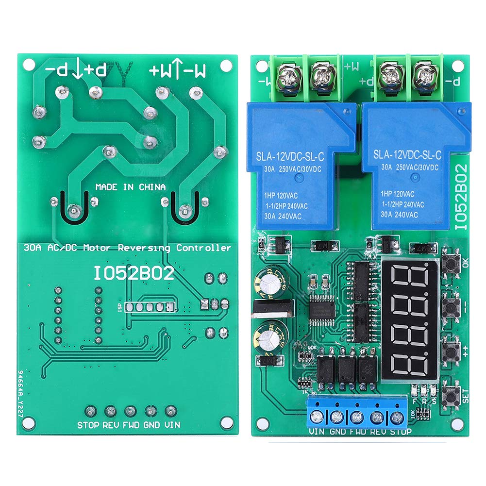 Forward/Reverse Controller Module, 30A12V Multifunction Motor Forward Reverse Controller Start-Stop Delay Limit Switch Relay
