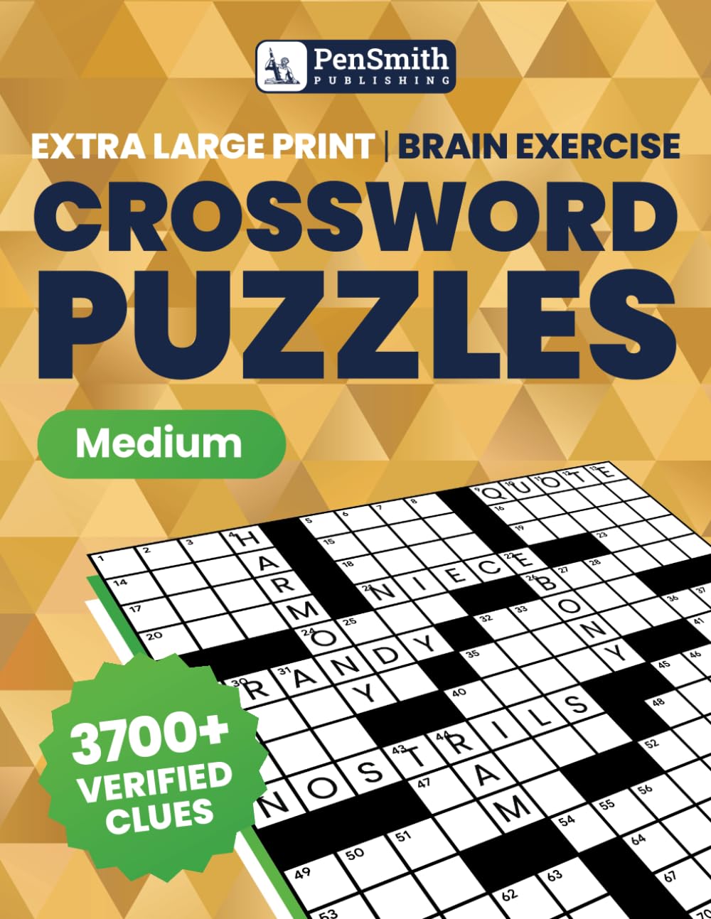 Crossword Puzzle Book for Adults and Seniors | Easy to Medium Difficulty | Brain Exercises for a Healthy Mind | Extra-Large Print: 3700+ Verified and