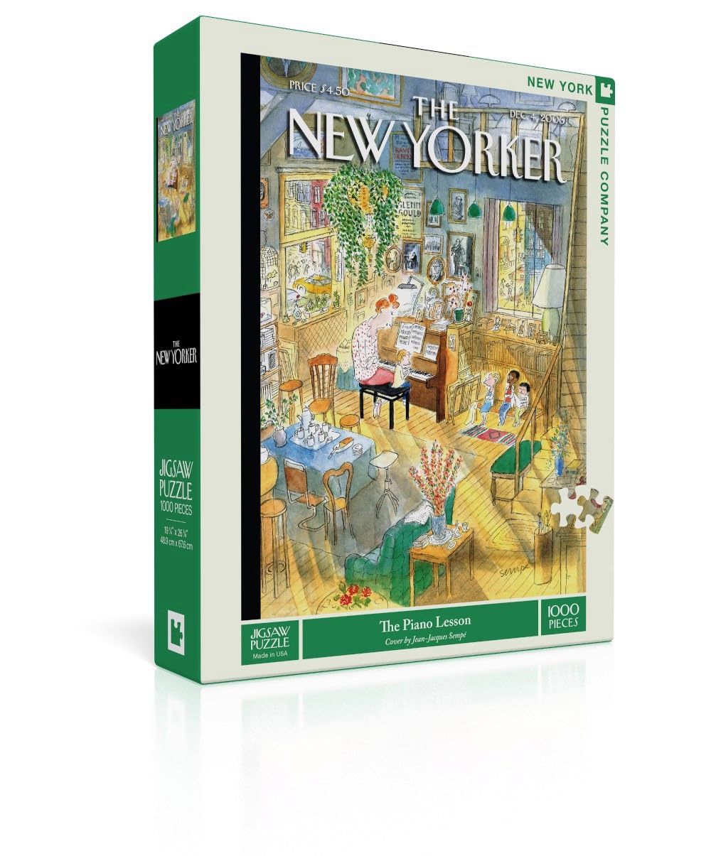 New York Puzzle Company - New Yorker The Piano Lesson - 1000 Piece Jigsaw Puzzle for Family Game Nights by Jean-Jacques Sempé