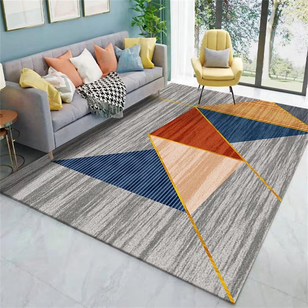 Tapis pour enfants chambre doux et antidérapant bleu format idéal 100x210cm
