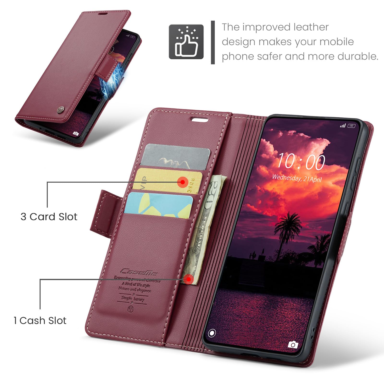 Custodia Portafoglio GOGME Per Xiaomi Poco X7 Pro 5G – Pelle Marrone Con Slot Carte, Protezione RFID E Supporto Antiurto