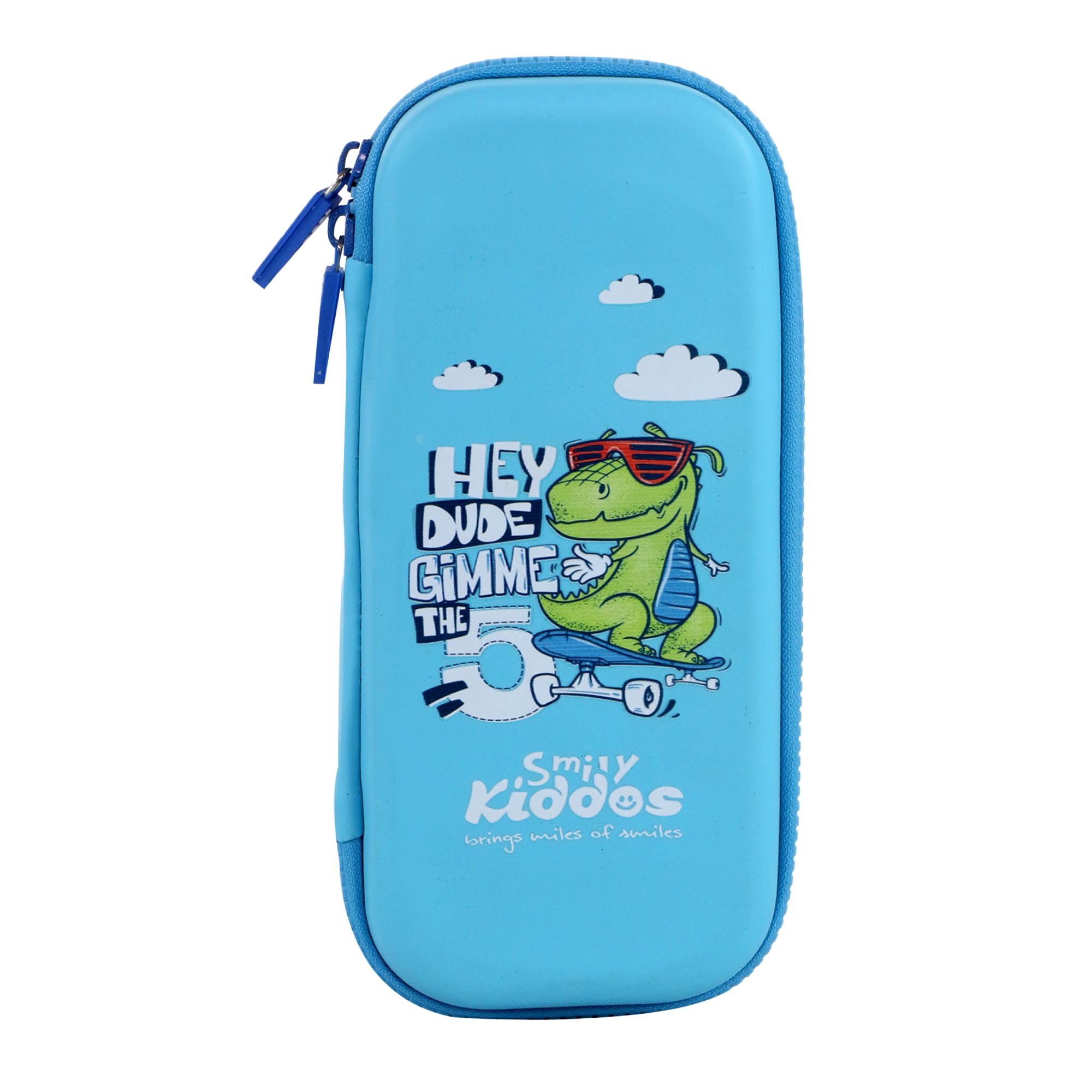 Smily Kiddos Small EVA Pencil Case - Dino Light Blue | School Pencil Cases for Boys and Girls | Birthday Return Gifts for Boys and Girls | Hardtop Pencil Cases for Boys and Girls (B09XMZG8T1) Amazon Price History, Amazon Price Tracker