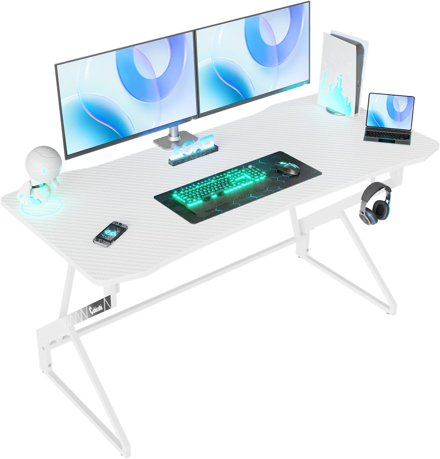 CubiCubi Simple Gaming Desk Z Shaped 100 cm Gamer Workstation, Home ...