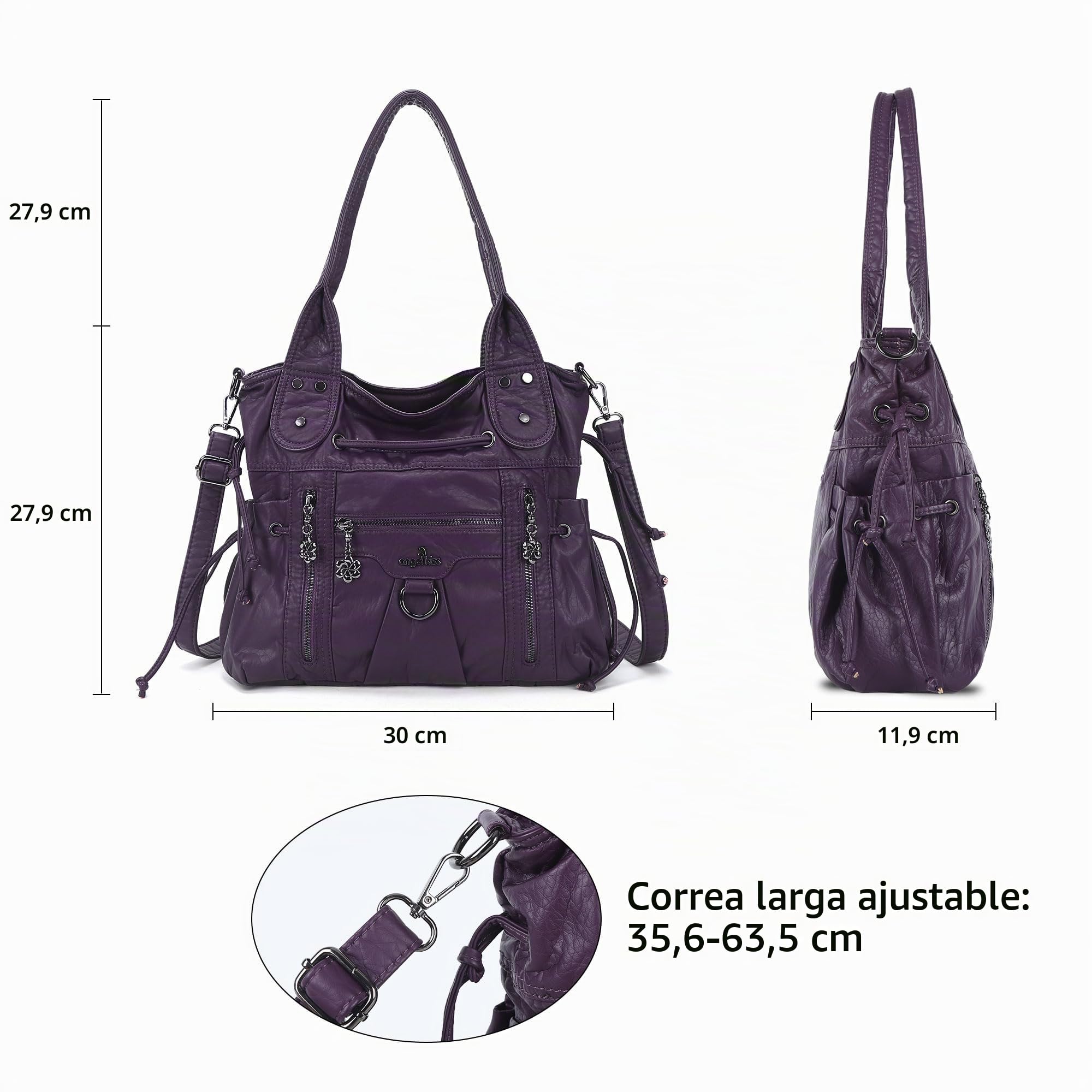Angel Kiss Bolsos hobo para mujer, bolso al hombro de moda, bolsos de mano para dama y bolsas amplias con correa bandolera