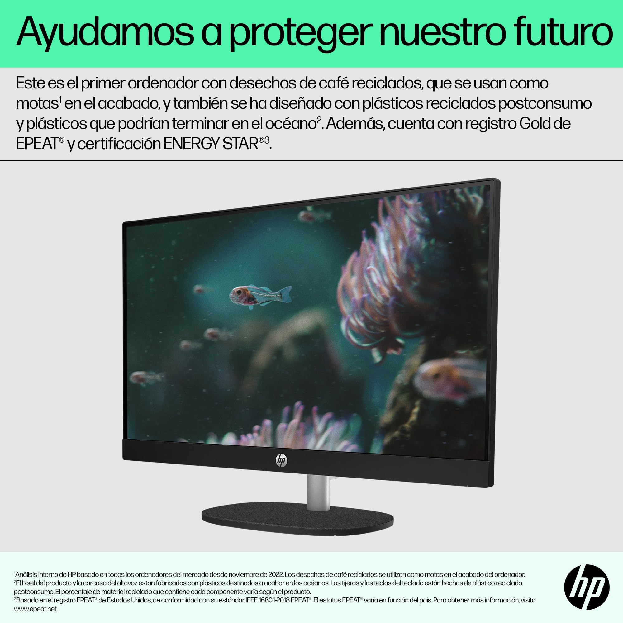 HP All-in-One 27-cr0062ns, PC Todo en Uno 27” FHD, AMD Ryzen 7 7730U, 16GB RAM, 512GB SSD, AMD Radeon Graphics, Cámara HD, Wi-Fi, Teclado y Ratón Inalámbricos, Sin Sistema operativo, QWERTY Español