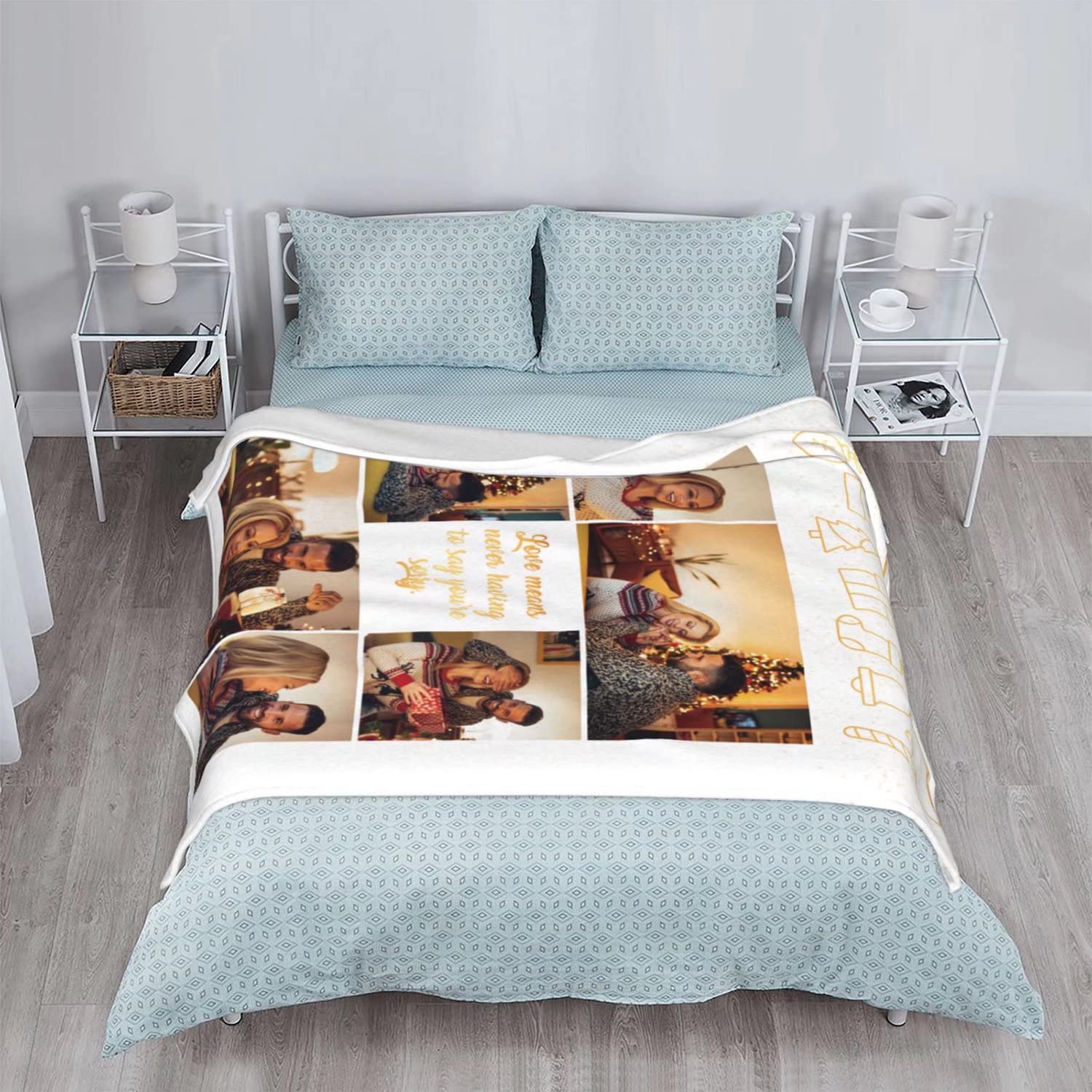 Manta Personalizada con Foto Franela Fleece,Regalo Personalizado-Collage Cualquier Imagen Nombre Texto Personalizados Regalos para Adulto Bebé Familia Mascota Navidad