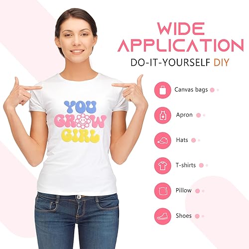 Miniatura 6 de Tintnut Rollo de vinilo de transferencia térmica de color rosa claro, rollo de vinilo de 10 pulgadas x 6 pies, rollo de vinilo de transferencia de