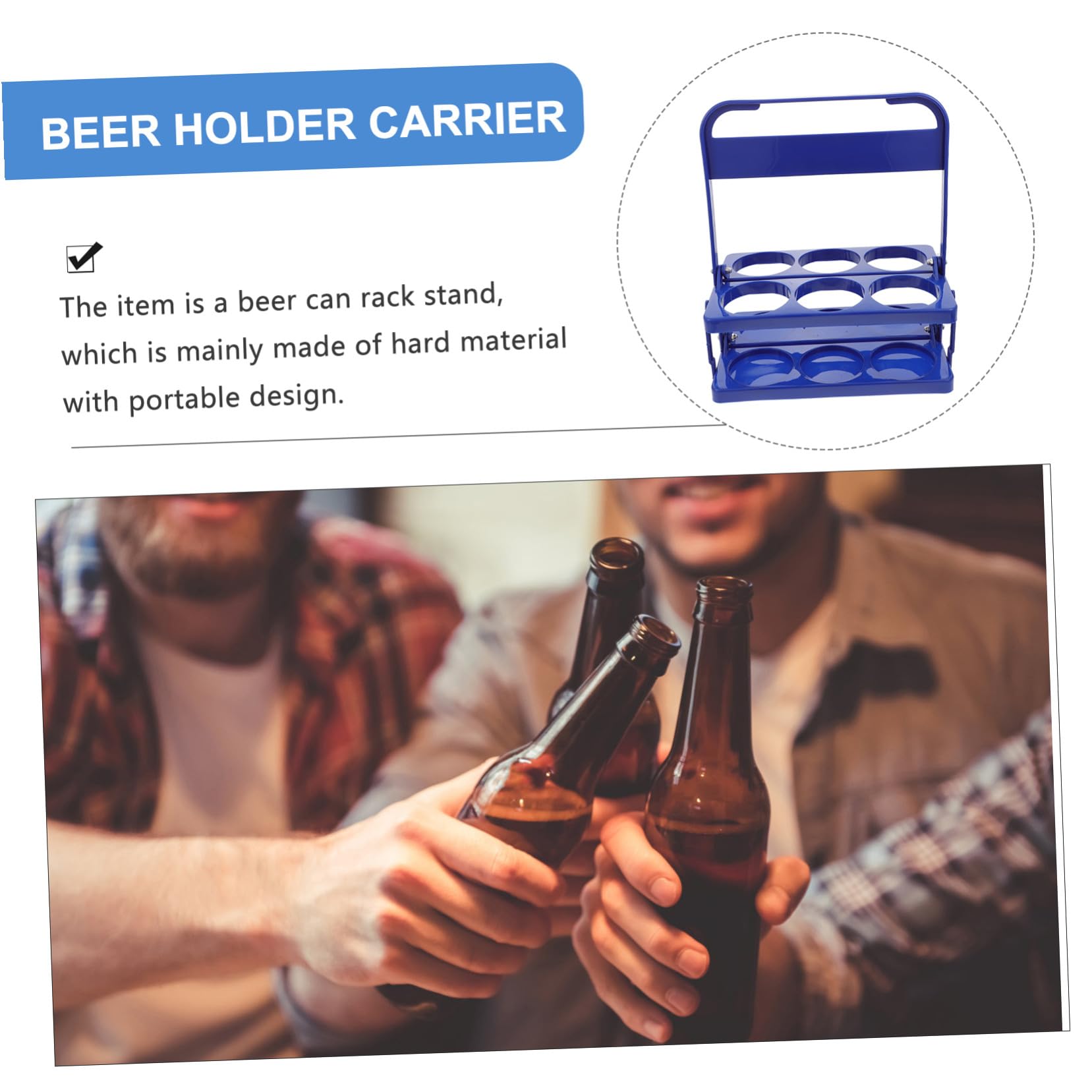 SOLUSTRE Organizer Portatile per Bottiglie Pieghevole Blu Portabottiglie con Design Ergonomico per Bar Casa Ktv e Feste