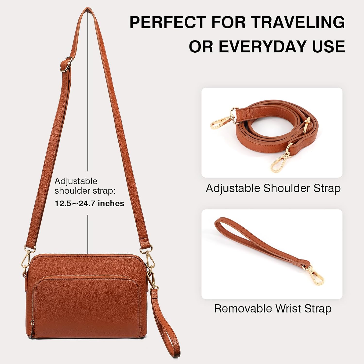 Marvolia Crossbody Bag for Women - PU Leather Shoulder Bag Trendy Small Crossbody Purse Bag for Travel Work Party - Image 6