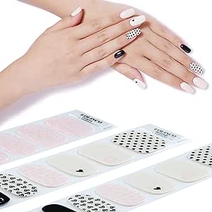 Amazon.co.jp: LOLINCO ネイルグレーズ ジェルネイルシール ネイルシール 手用 硬化タイプ ライト必要 貼って固める