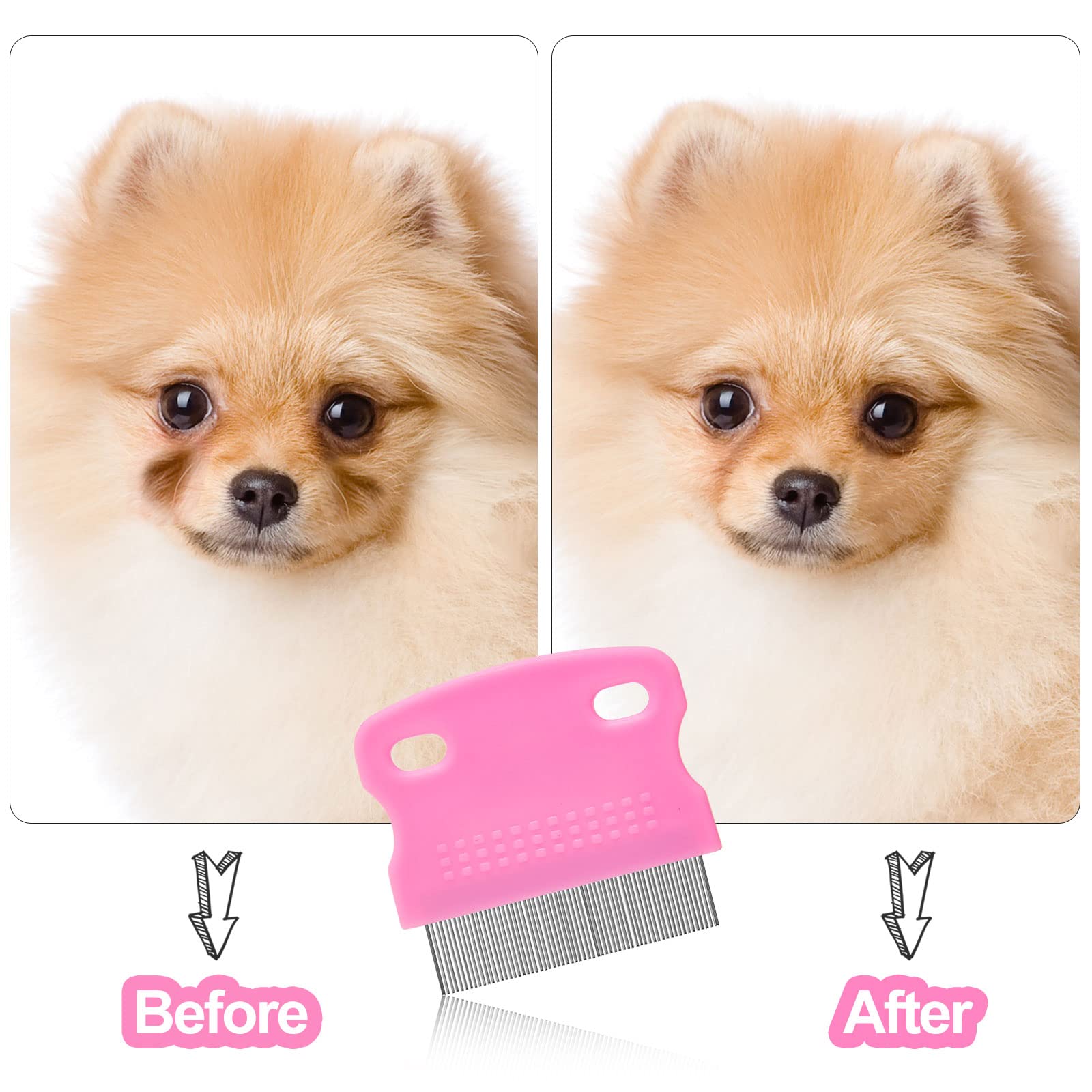 5 Pieces Dog Eye Combs Tear Stain Remover Combs Pet Grooming Comb for Small Dogs Gently Removing Eye Mucus and Crust (Pink, Black) - image 4