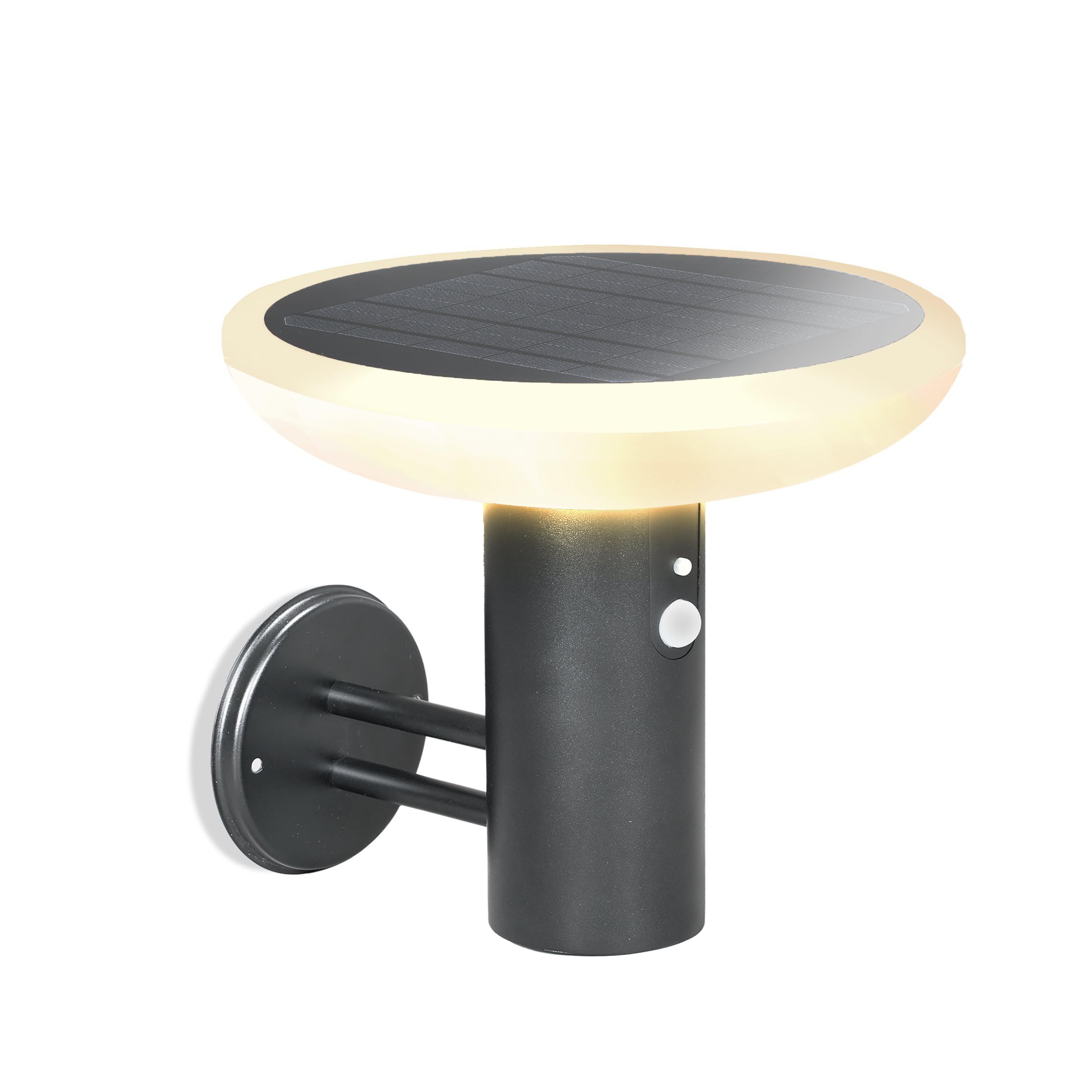 esotec Solar Wandleuchte mit Bewegungsmelder Luna CCT, H=23,5 cm, Außenleuchte 3 Lichtfarben, wechselbarer LiFePO4 Akku 102938