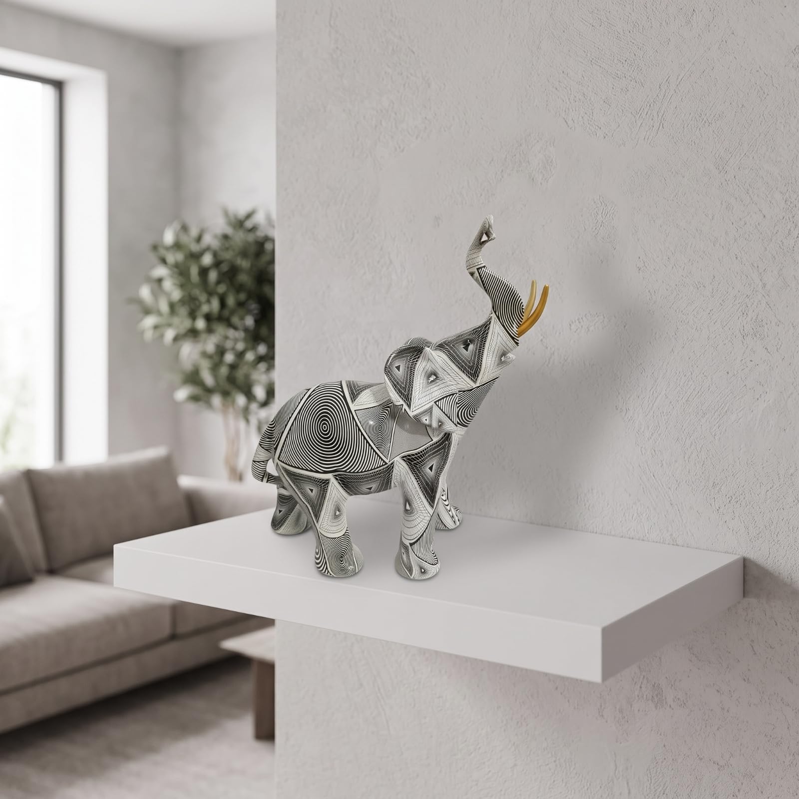 Figura con Líneas Geométricas Abstracto | Geométrico, coración, para Estantería, Oficina, Recibidor,