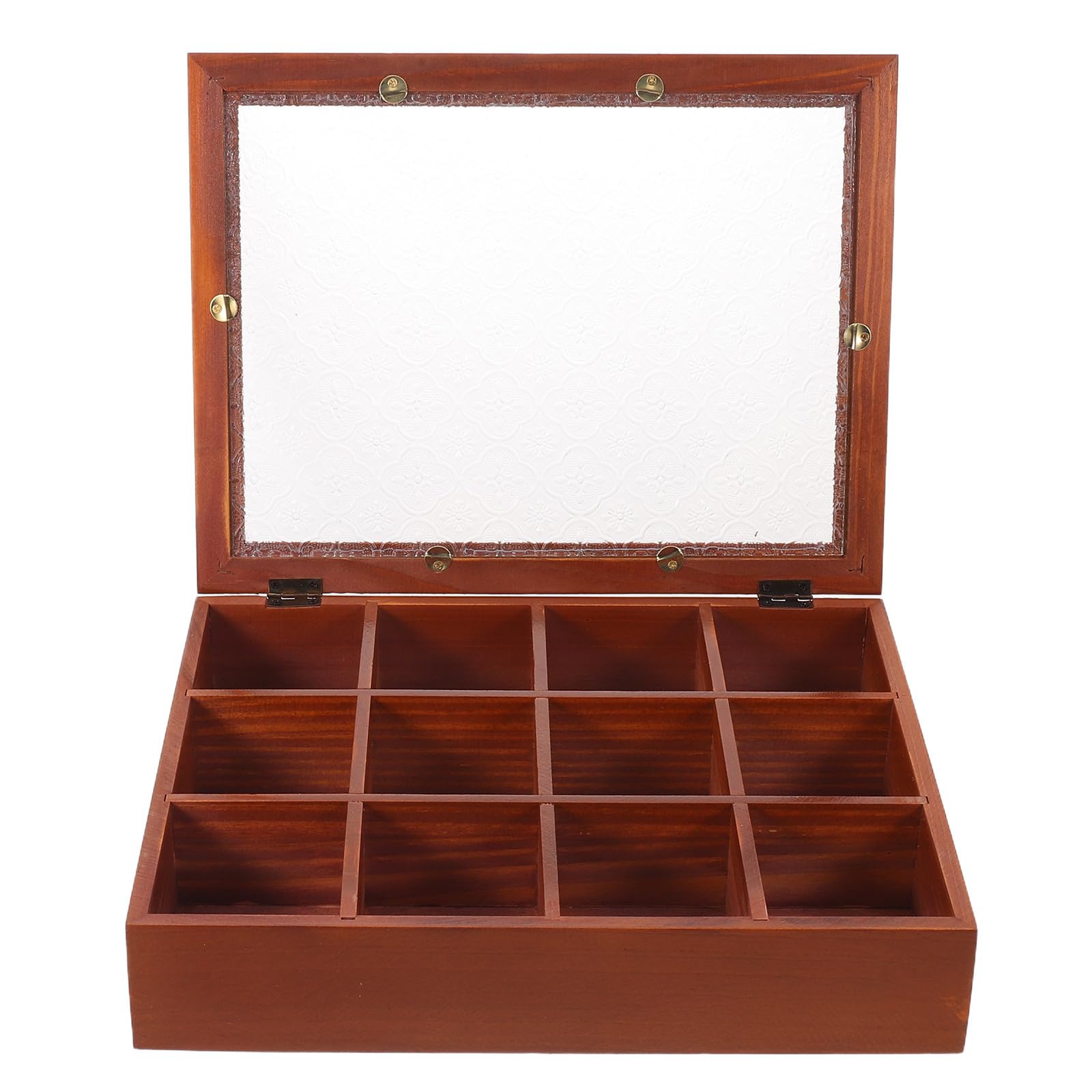 Garneck Vintage Scatola Portagioie in Legno con Coperchio in Vetro