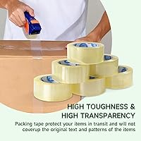 Vista 6 de Cinta de embalaje de alta calidad de 2.0 mil de 3 pulgadas x 110 yardas (24 rollos) – Cinta de embalaje transparente para envío, cinta adhesiva