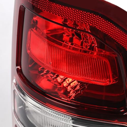 Miniatura 9 de Luces traseras compatibles con Dodge Ram 1500 2019-2023 sin detección de punto ciego luz trasera derecha del lado del pasajero, bisel negro con