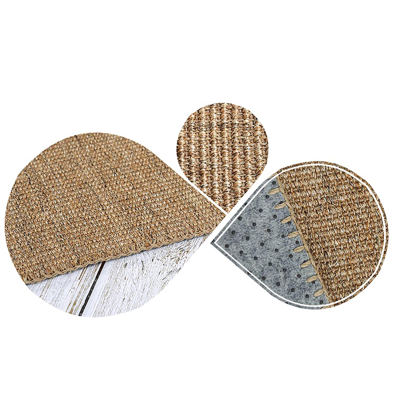 Runder Sisal-Teppich aus Naturfaser, rutschfeste Matte für Katzen, moderner Schlafzimmer-Dekor-Stil, erhältlich in 80/100/120/140 cm Durchmesser, Beige