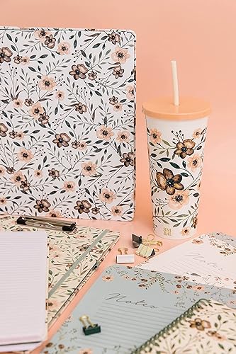 Miniatura 4 de Steel Mill & Co - Paquete de 2 carpetas decorativas de tapa dura de 3 anillos para papel tamaño carta, anillos redondos de 1 pulgada, juego