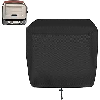 Cover for Ninja Woodfire outdoor oven from the OG701/OO101 series on its stand pizza oven cover with lower fastening strap weatherproof pizza oven accessories black