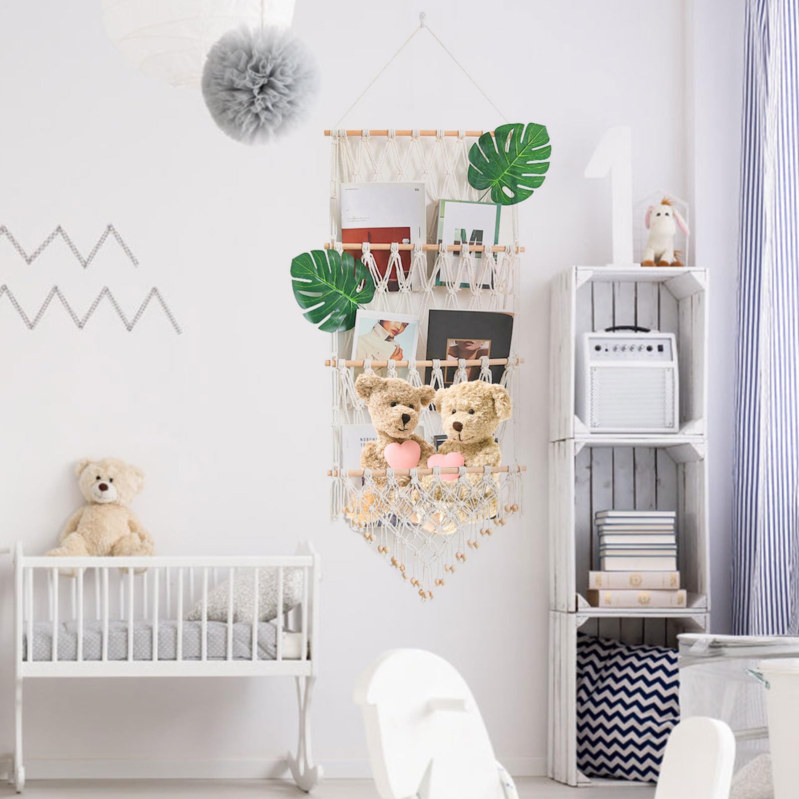 Amaca angolare in macramè in stile bohémien | Amaca giocattolo con nappe, per cameretta dei bambini, feste, camera degli studenti, appartamento, casa, corridoio