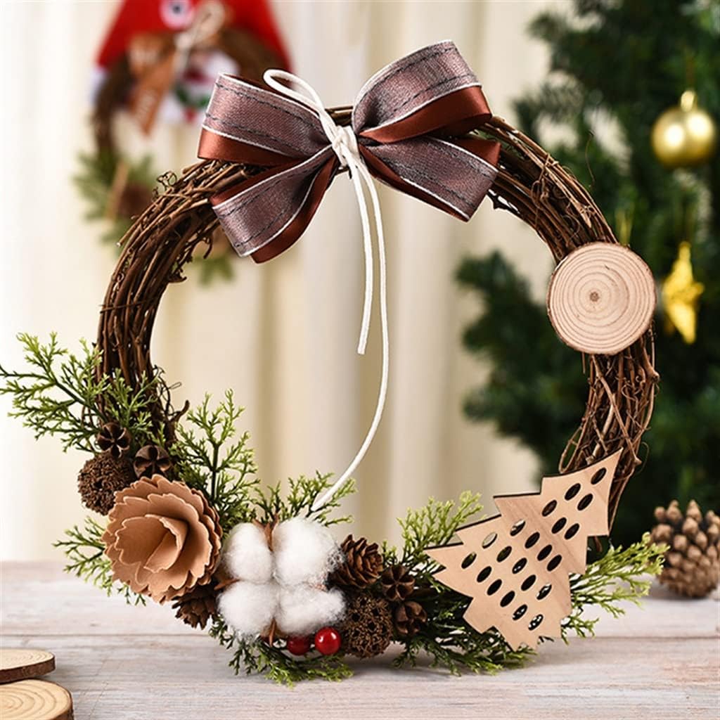 Simulation of Dried Flowers Lemon Rattan Circle Hanging Dead Branch Wreath Door Hanging Props Decorations (Color : E, Size : 1) (D 1)