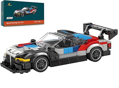 JMBricklayer Mini Speed Racing GT3 - Juego de construcción de autos deportivos, juguete de súper auto deportivo, modelo coleccionable, bloques de