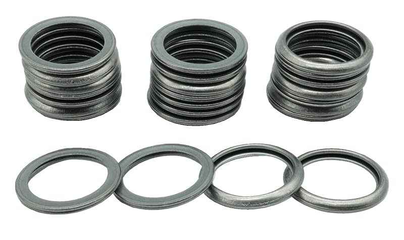 Arruela de vedação para bujão de óleo e fluido da transmissão M16 Dsnaduo em aço inoxidável Subaru 803916010 – Pacote com 25 unidades