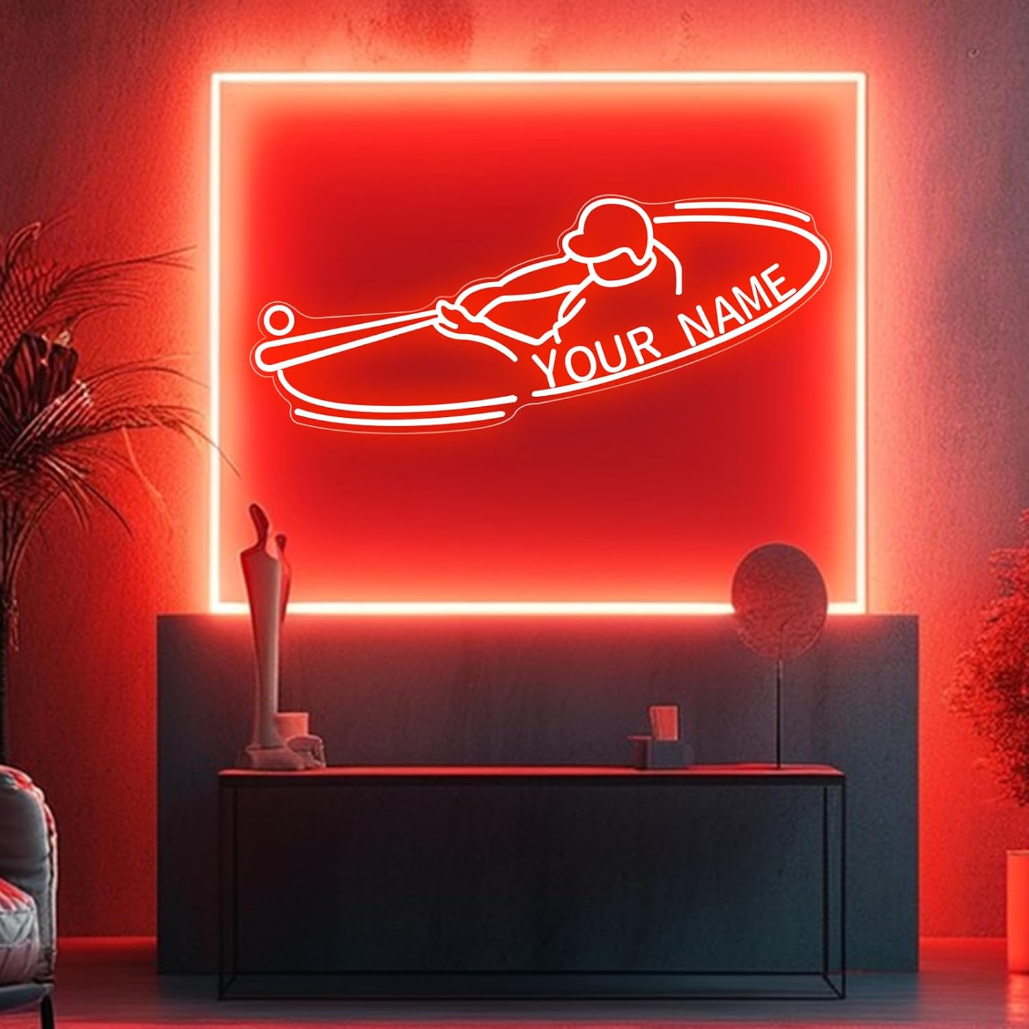 Custom Baseball Neon Sign, Dimmable Sport LED Wall Decor Sign, Personalized Name Baseball Neon Light with Name Wall Sign for Bar Boys Room Bedroom Man Cave Baseball Fans Christmas Birthday Gift
