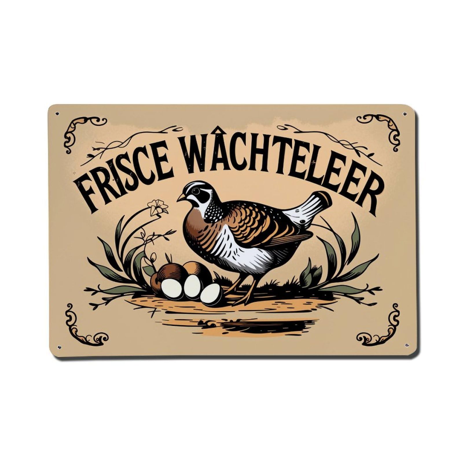 Fresh Quail Eggs Nature Design Tin Sign Vintage Metal Poster Retro Bar, Home, Man Cave, Kitchen, Laundry Room Wall Art Decor Gift 8x12 Inch
