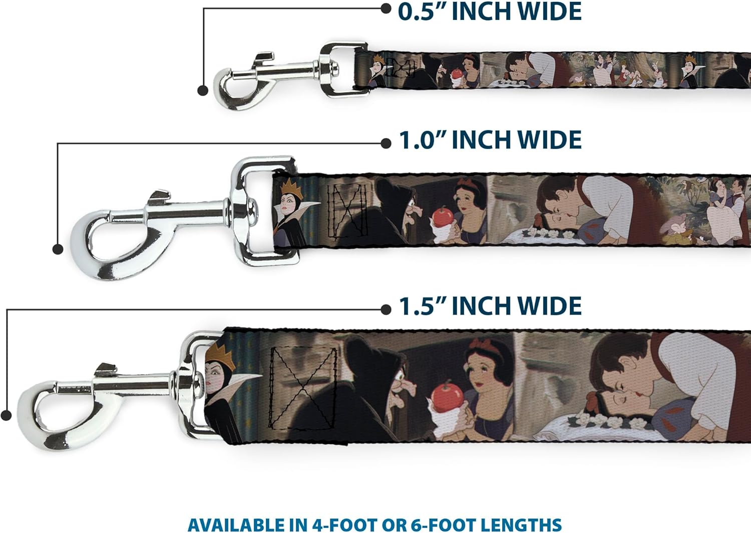Dog Leash Sleeping Beauty Woods Scenes 4 Feet Long 1.5 Inch Wide