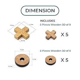BSIRI Tic Tac Toe Wooden Board Games (Only X-O Pieces)- Unique Gifts, Fun Gifts for Kids and Adults and Use as Living Room Rustic Table Decor Ideal for Coffee Table Decor