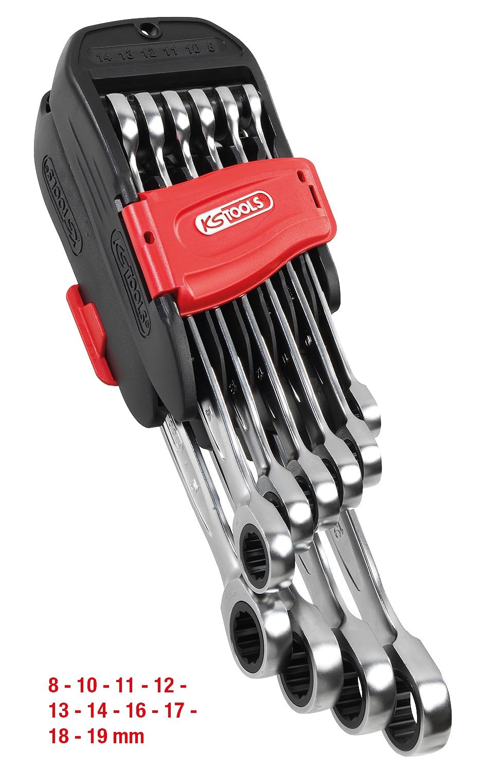 KS Tools Clés mixtes à cliquet GEARPLUS 10 pièces 72 dents 8-19 mm