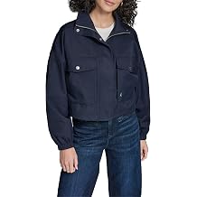 KARL LAGERFELD Women's Cropped Drop Sleeve Bomber Jacket