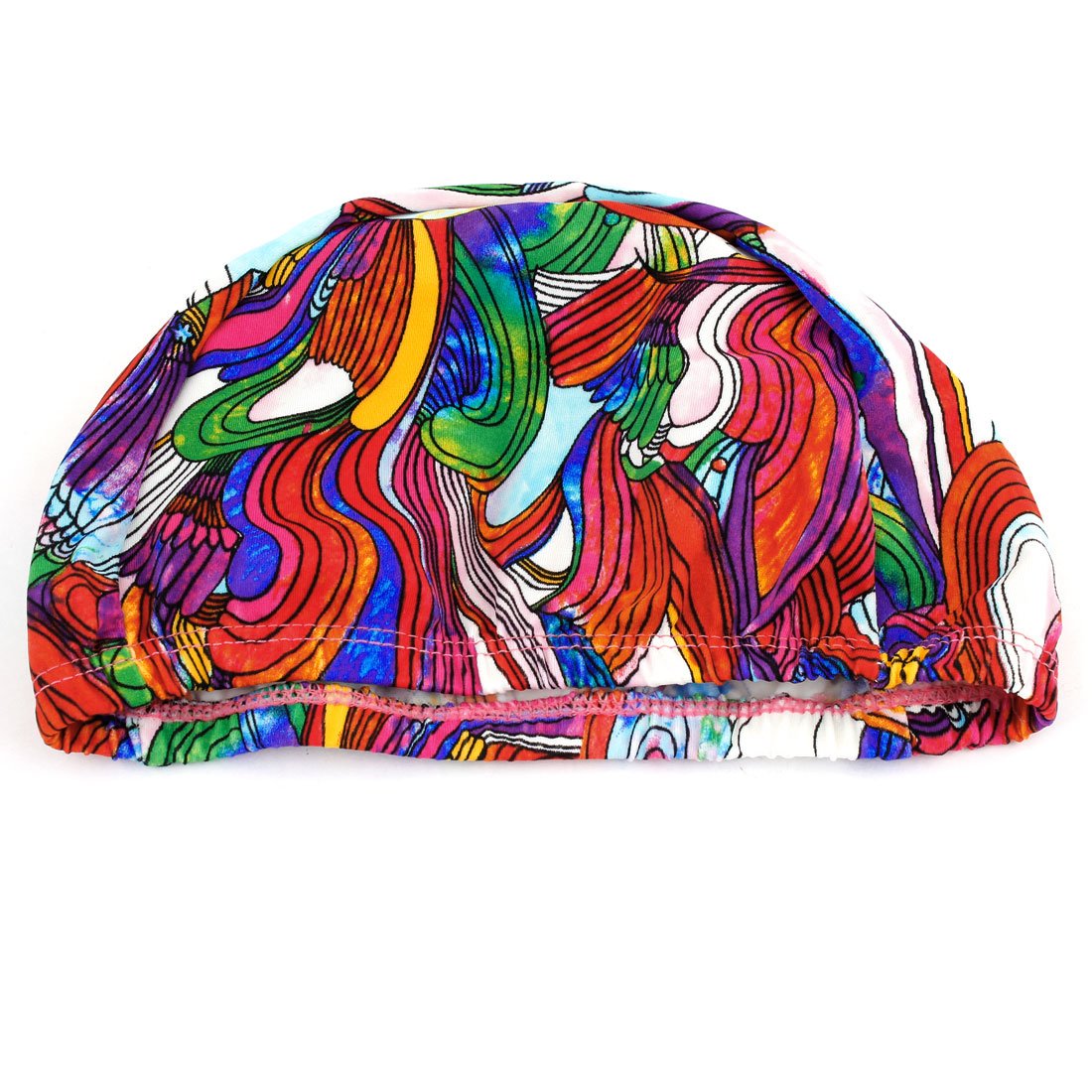 Qtqgoitem Ladies Men Tie Dye Print Colorful Elastic Dome Shaped Swimming Hat Cap (Model: 0fd d8d 7f2 c1f 3e7)