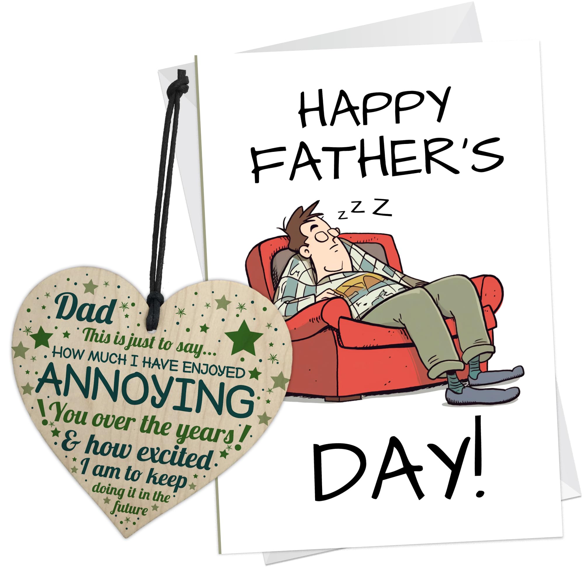 RED OCEAN Fathers Day Gift Bundle A6 Card And Heart Funny Fathers Day Gift From Daughter Son Dad Gifts Joke Gift For Him