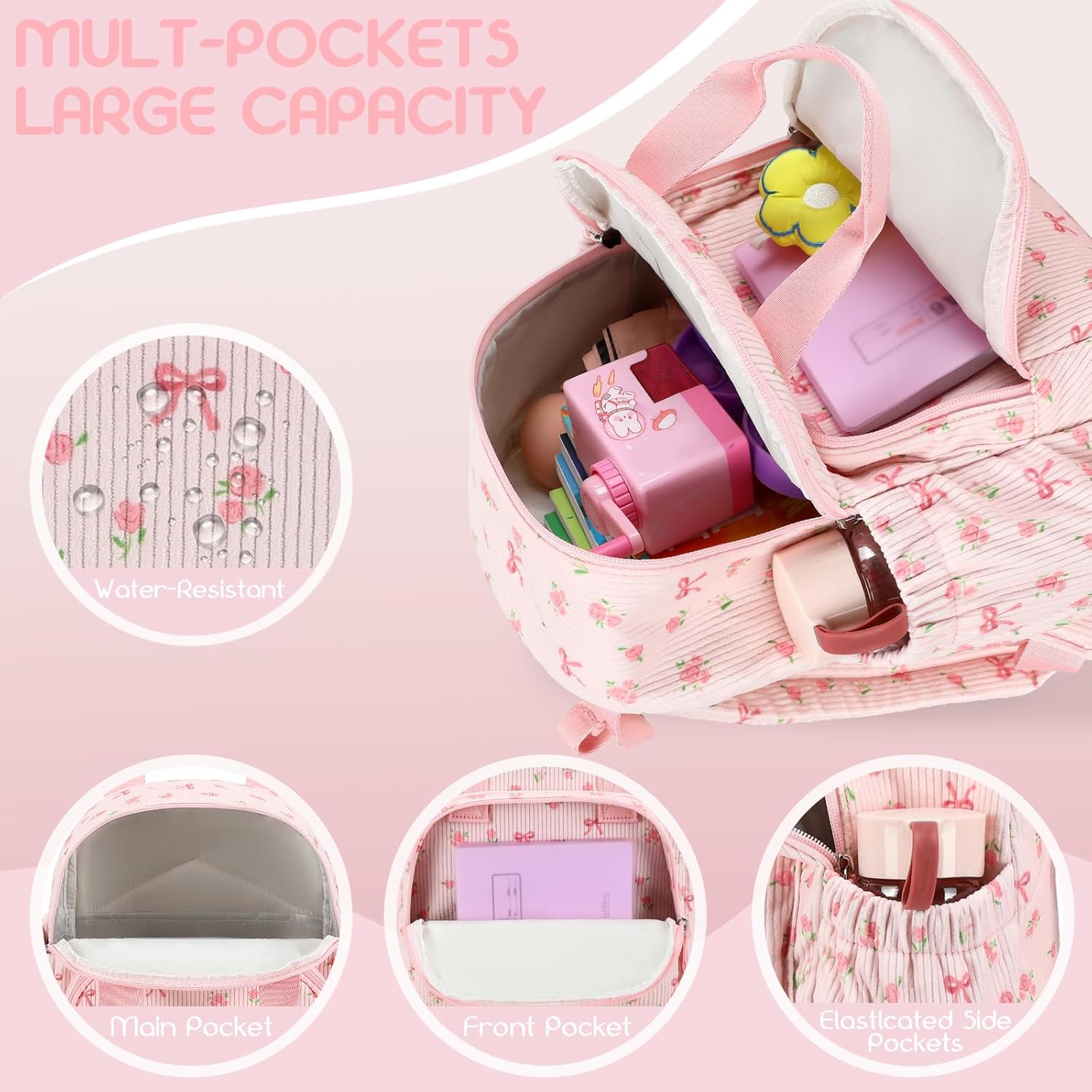 Bluboon Toddler Backpack for Girls Boys 2-4 Cute 12" Preschool Kindergarten Backpacks Kids Daycare Bags School Trave,toddler girl gifts, 3 Year Old Girl Gifts - Image 4