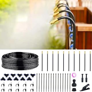 Thiswing 360° Adjustable Drip Irrigation Kit - 30FT 5/16" Hose, 10 Copper Nozzles for Garden, Lawn, Greenhouse, Yard Watering